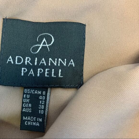 Adrianna Papell Lace Bodice Banded Sheath bodycon Dress Sz 8 Black - Picture 9 of 14